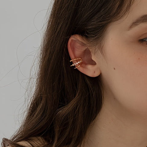 Golden Zirconia Ear Cuff Set