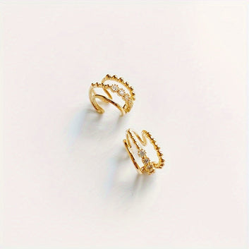 Golden Zirconia Ear Cuff Set