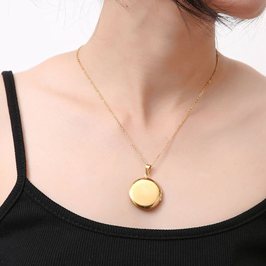 Stainless Steel Photo Locket Necklace