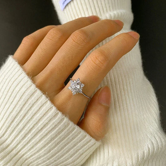Sterling Silver Snowflake Ring