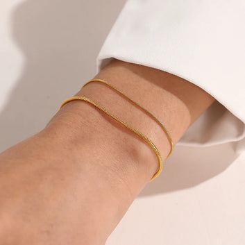 Gold Stainless Steel Snake Chain Bracelet