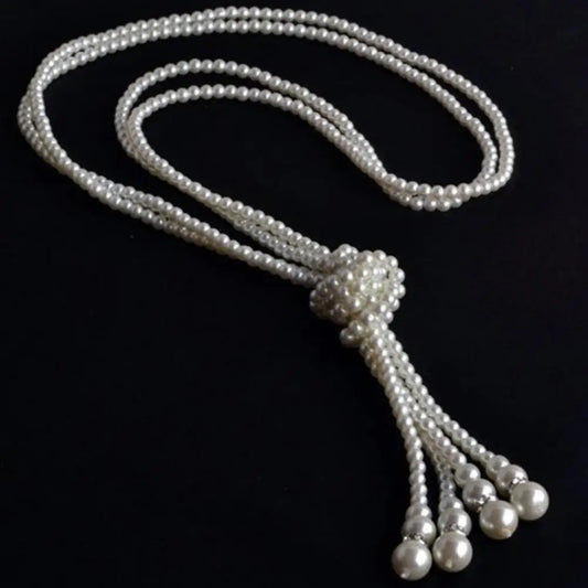 Elegant Double-Layer Faux Pearl Pendant Necklace