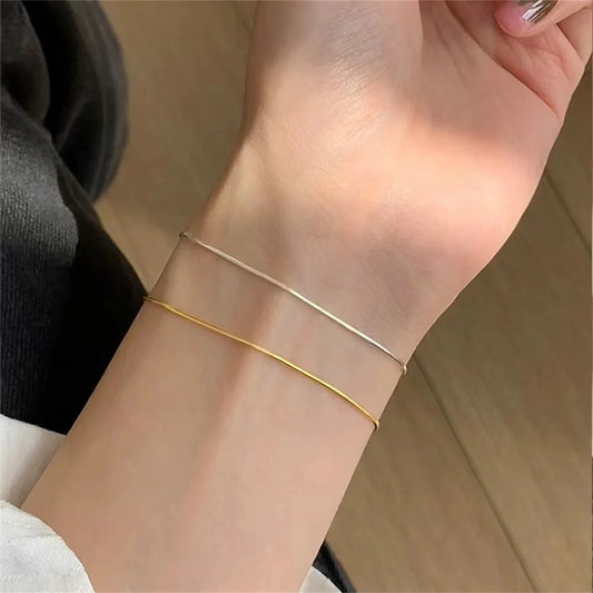 Ultra-Fine Gold Stainless Steel Chain Bracelet